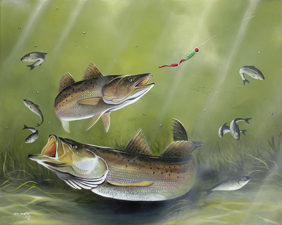 Fish Painting - Speckled Trout by Geno Peoples