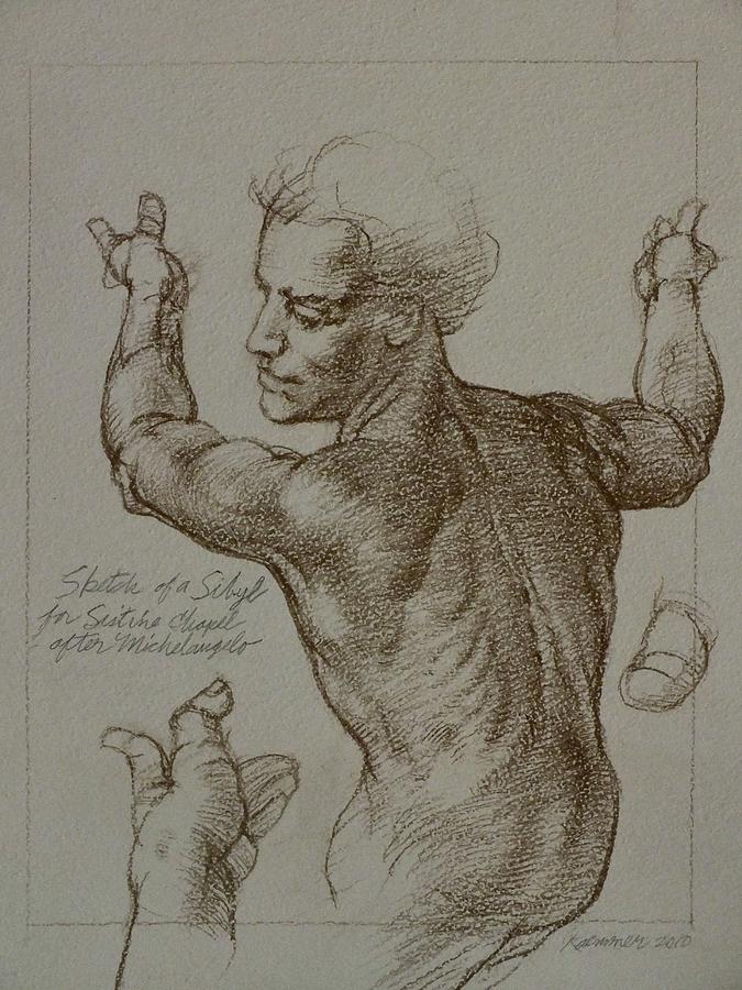 michelangelo sibyl drawing