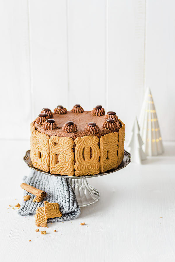 Speculoos Chocolate Cake For Christmas Photograph by Maria Panzer