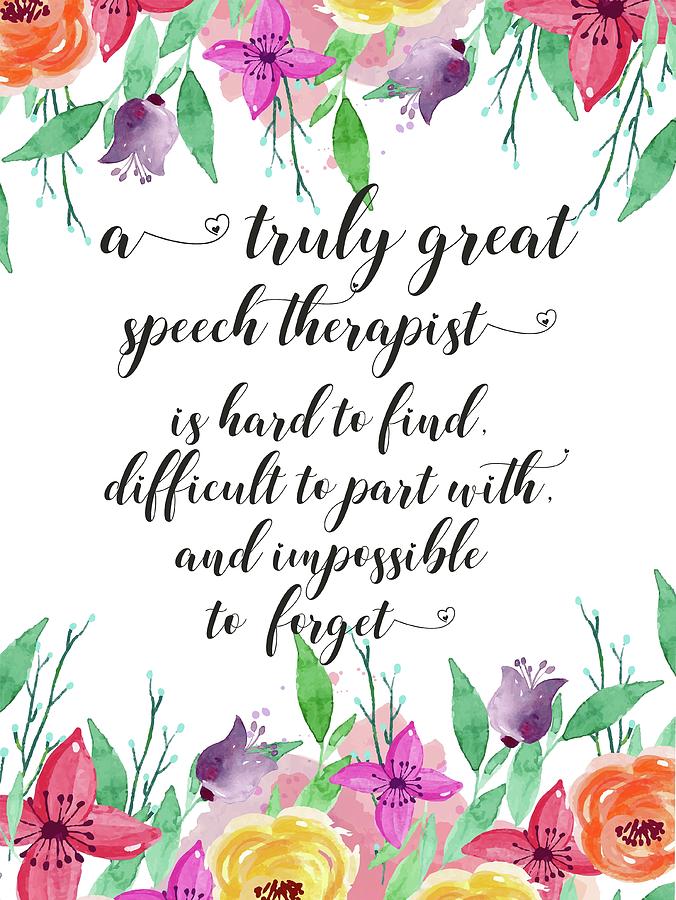 Speech Therapist Gift Idea Thank You Quote Digital Art by