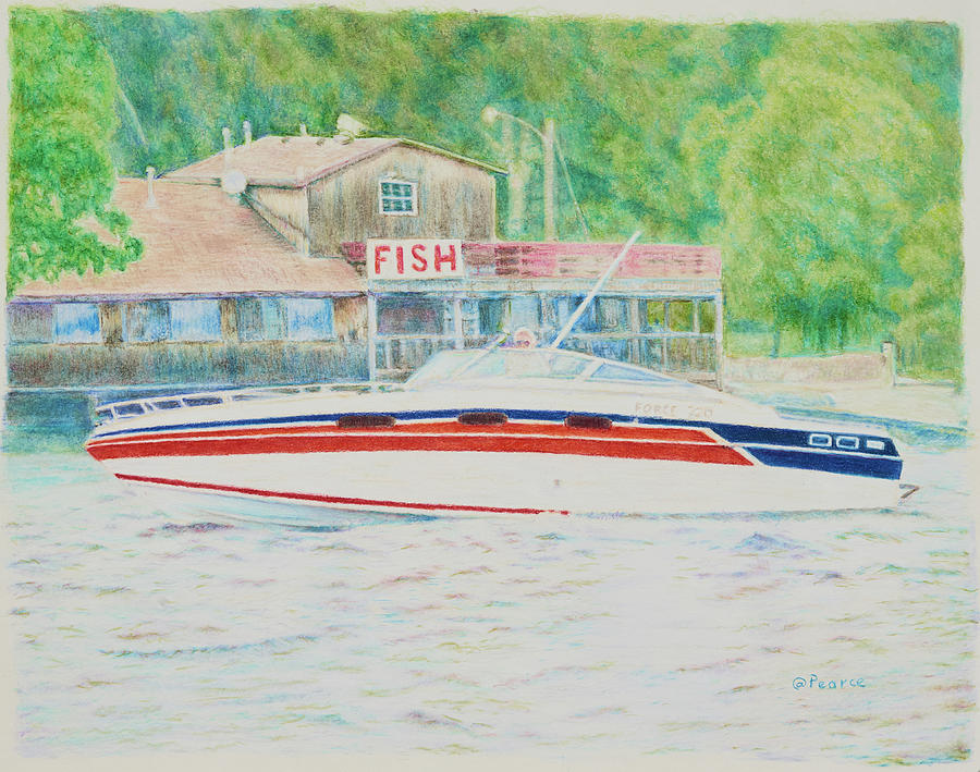 Speed boat Drawing by Edward Pearce