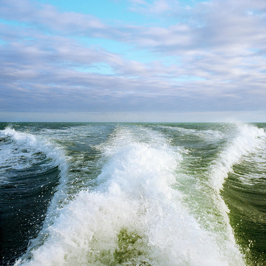 Speed-boat Trace In Open Sea Photograph by Oleg Moiseyenko