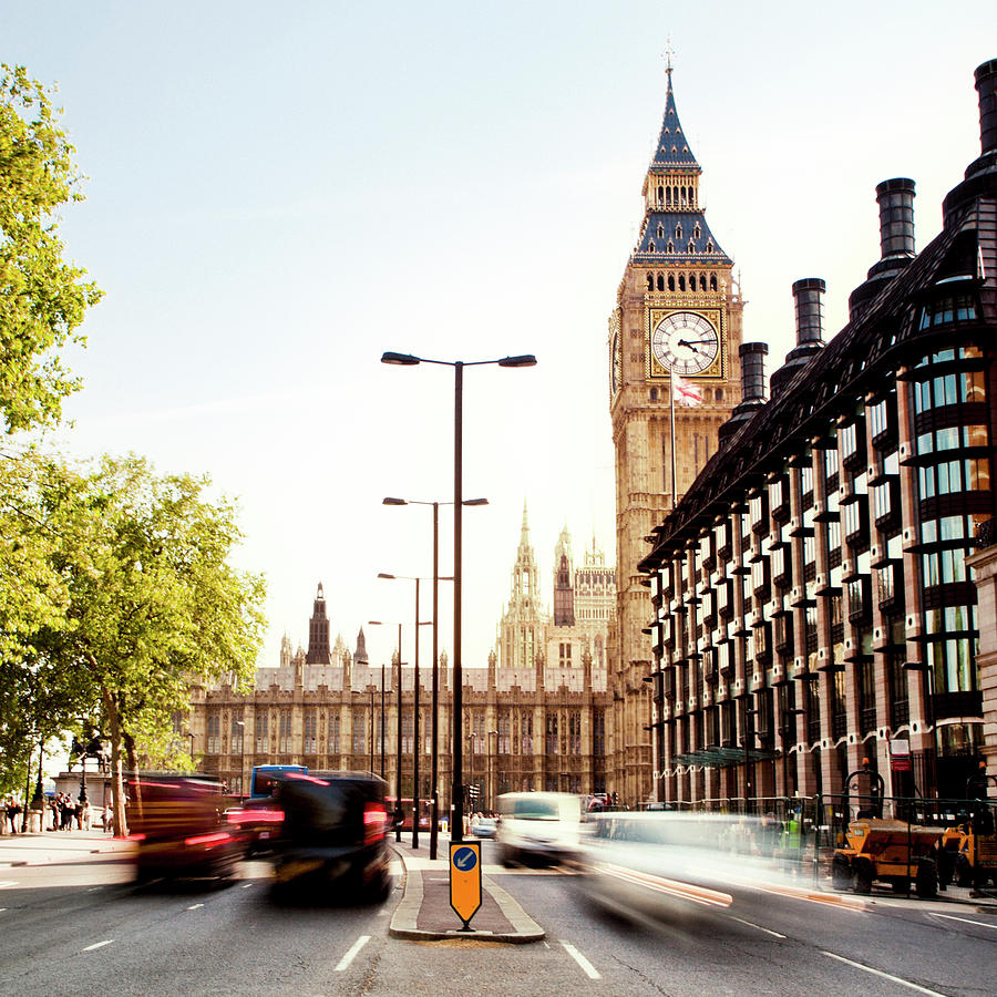 Speeding Cars On The Streets Of London Photograph by Ellenmoran