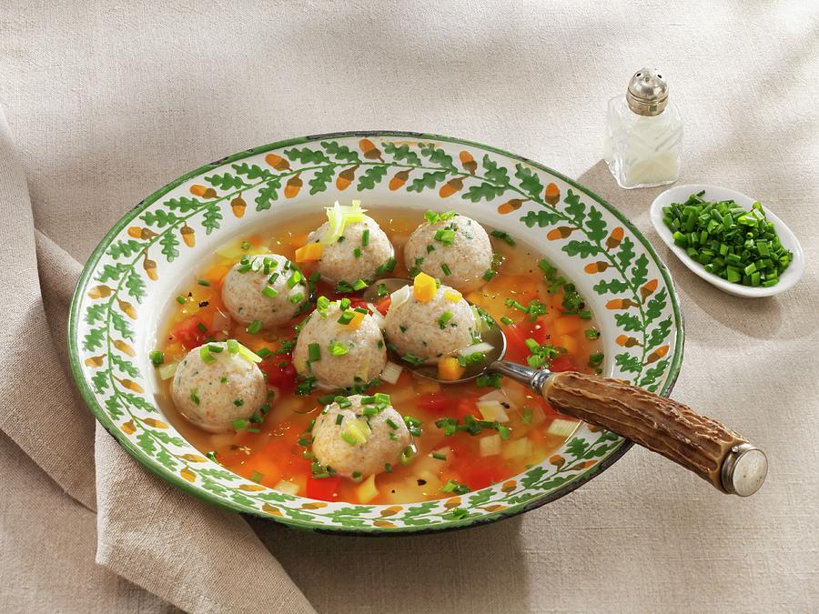 Spelt Dumpling Soup Photograph by Karl Newedel