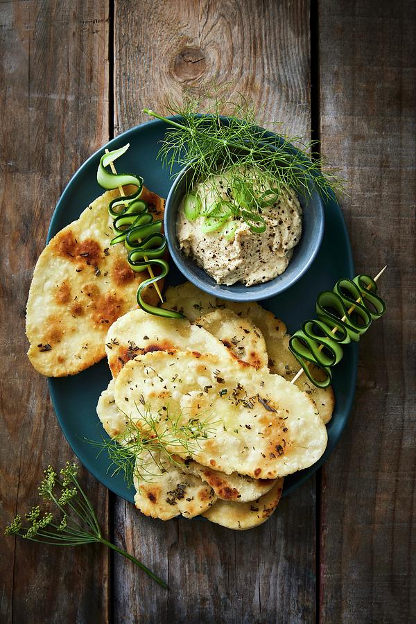 Spelt Flour Flatbreads With Houmous Photograph by Great Stock!