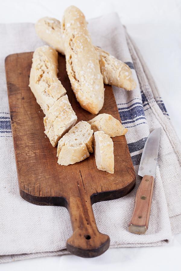 Spelt Salt Sticks On A Chopping Board, Sliced Photograph by Elisabeth Von Plnitz-eisfeld