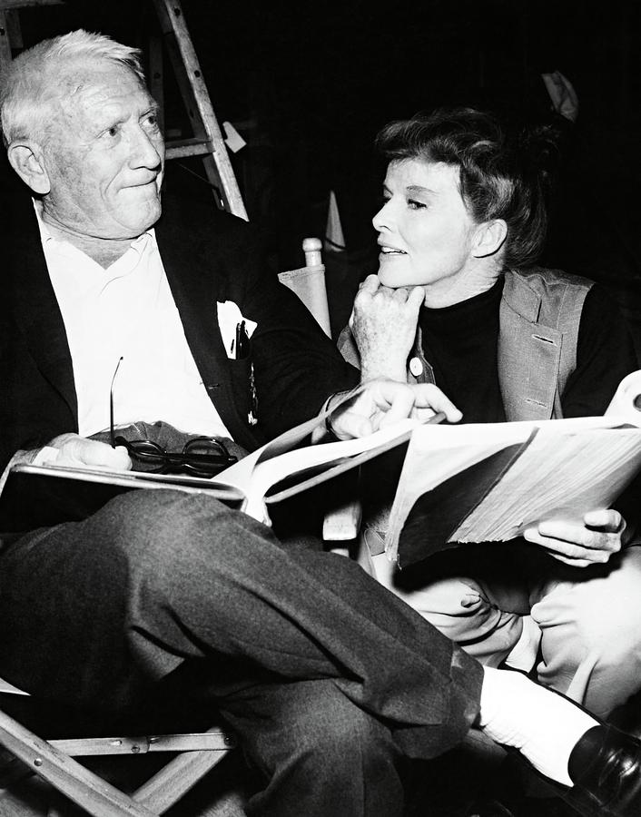 SPENCER TRACY and KATHARINE HEPBURN in GUESS WHOS COMING TO DINNER -1967-. Photograph by Album