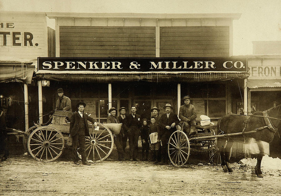 West Painting - Spenker & Miller Company - A Mercantile Operation In Goldfield - Exterior by Allen photograph Company