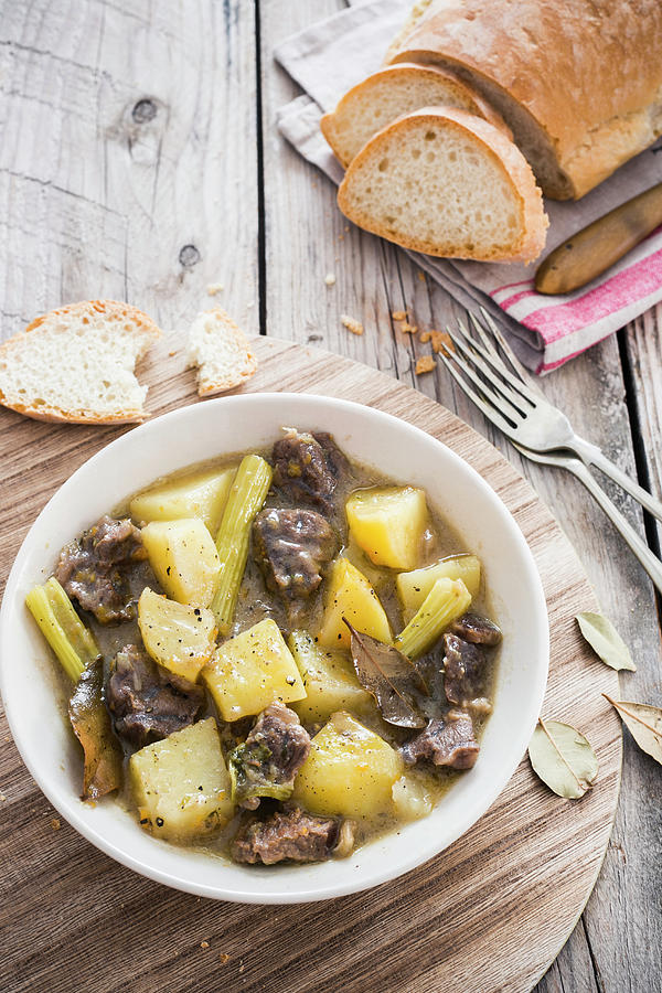 Spezzatino Di Manzo beef Stew With Potatoes And Celery, Italy Photograph by Maricruz Avalos Flores