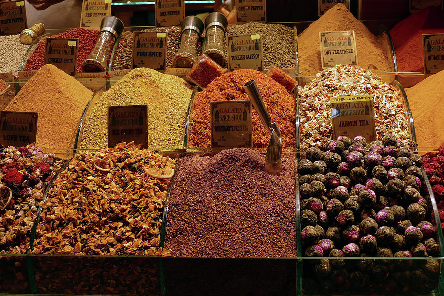 Spices, herbs and tea in the Grand Bazaar  Photograph by Steve Estvanik