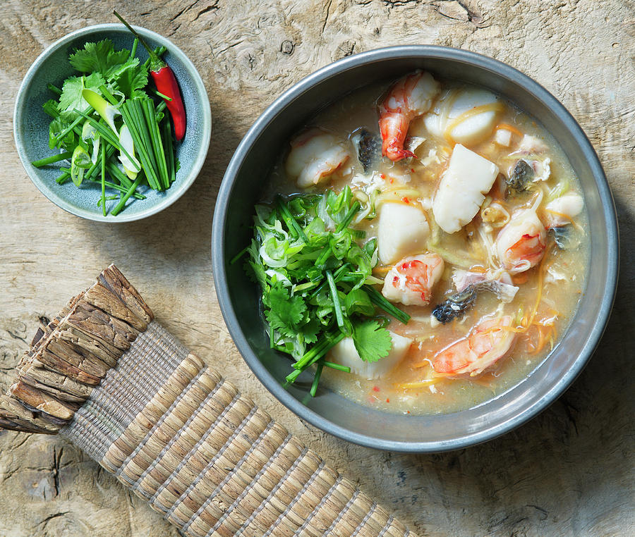 Spicy Chinese Soup With Fish And Seafood Photograph by Alena Hrbková ...