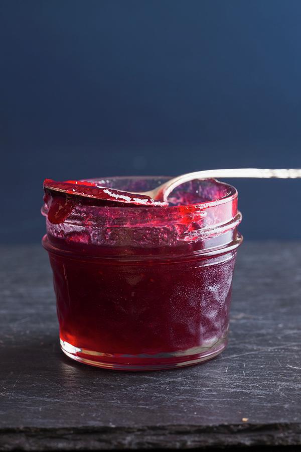 Spicy Cranberry Pepper Jelly In A Jar Photograph by Jennifer Martine