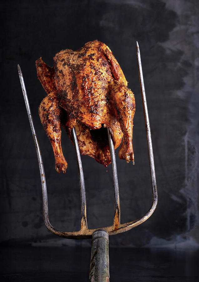 Spicy Herb Chicken, Speared On A Pitchfork Photograph by Sylvia Meyborg