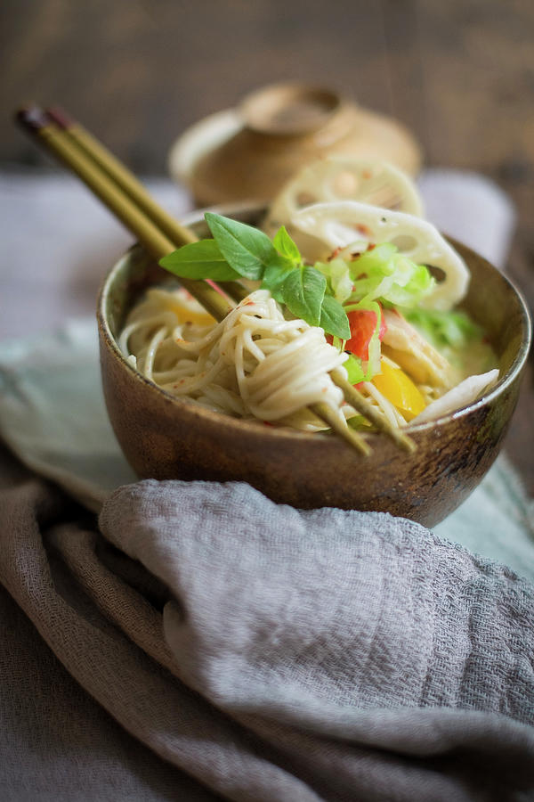 Spicy Noodle Salad With Bamboo Shoots asia Photograph by Eising Studio