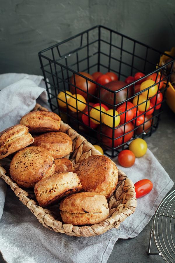 Spicy Scones With Dried Tomatoes And Feta Photograph by Kate Prihodko