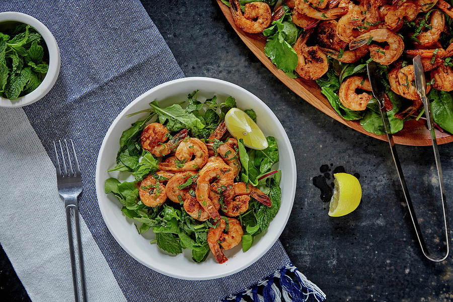 Spicy Shrimp Salad With Mint Photograph by Michael Kraus