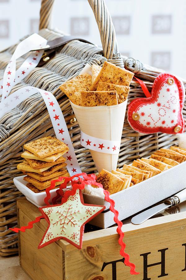 Spicy Tuscan Crackers As A Christmas Present Photograph by Andrew Young