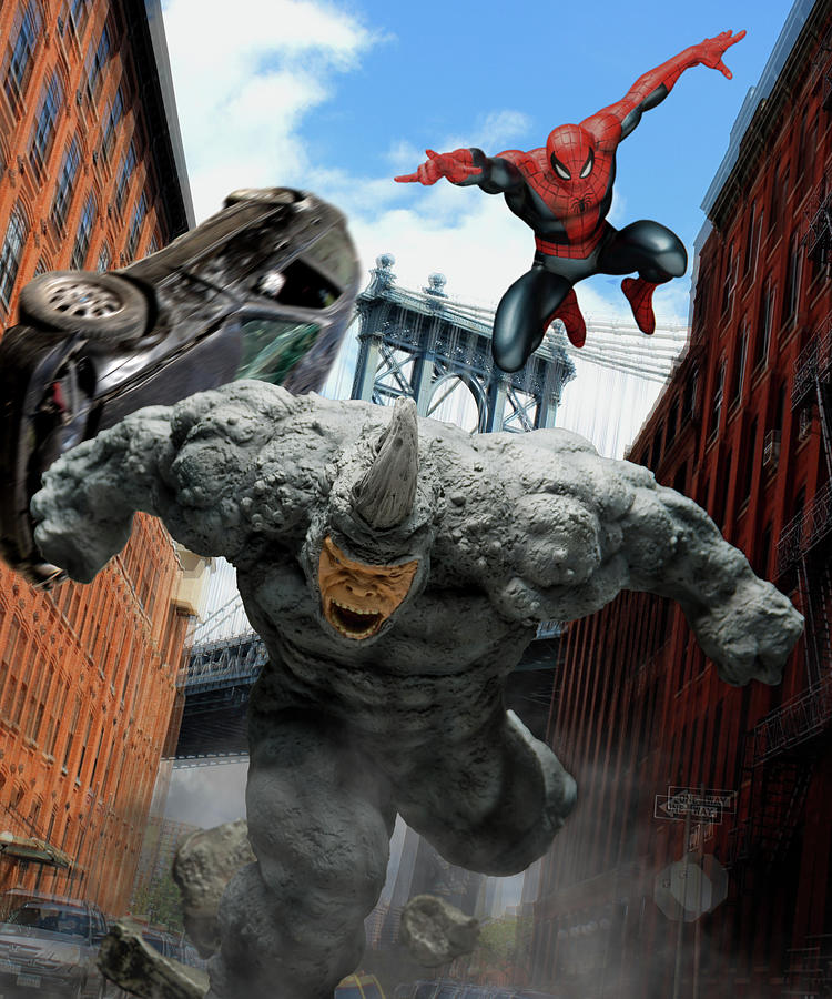 Spider-Man vs. The Rhino Photograph by Blindzider Photography - Pixels
