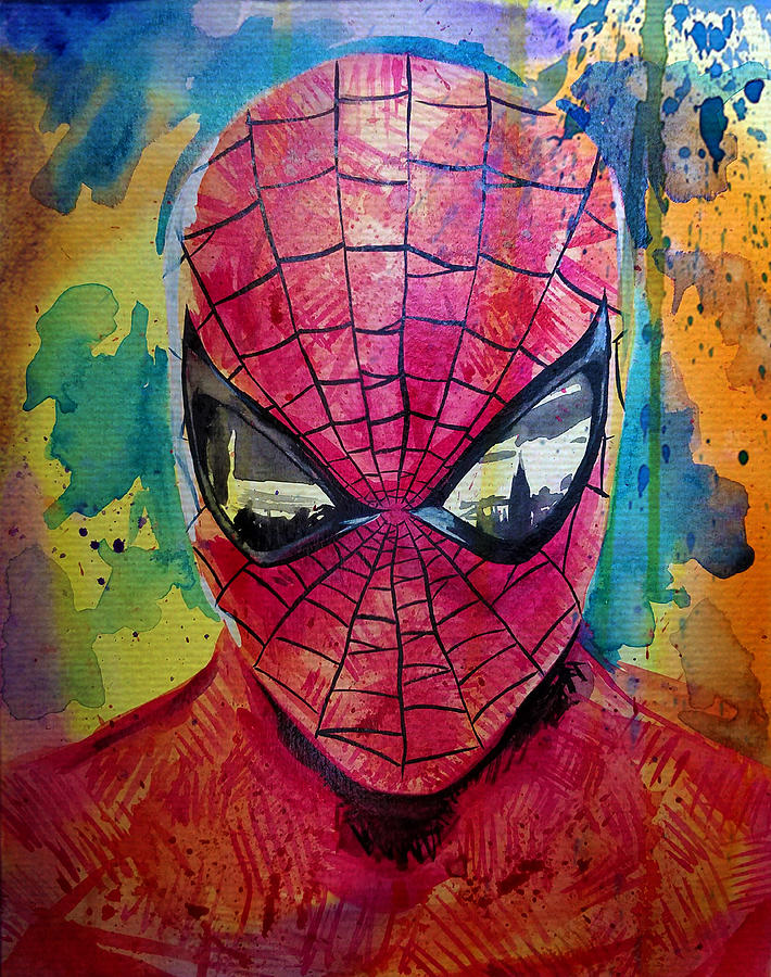 Boy's Marvel Spider-man: Into The Spider-verse Rainbow Watercolor