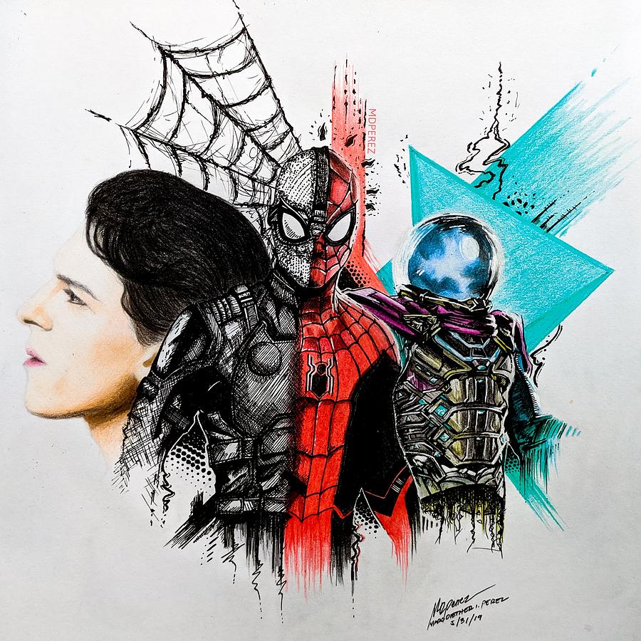 Spiderman Far From Home Poster Drawing by Marc Diether I Perez ...