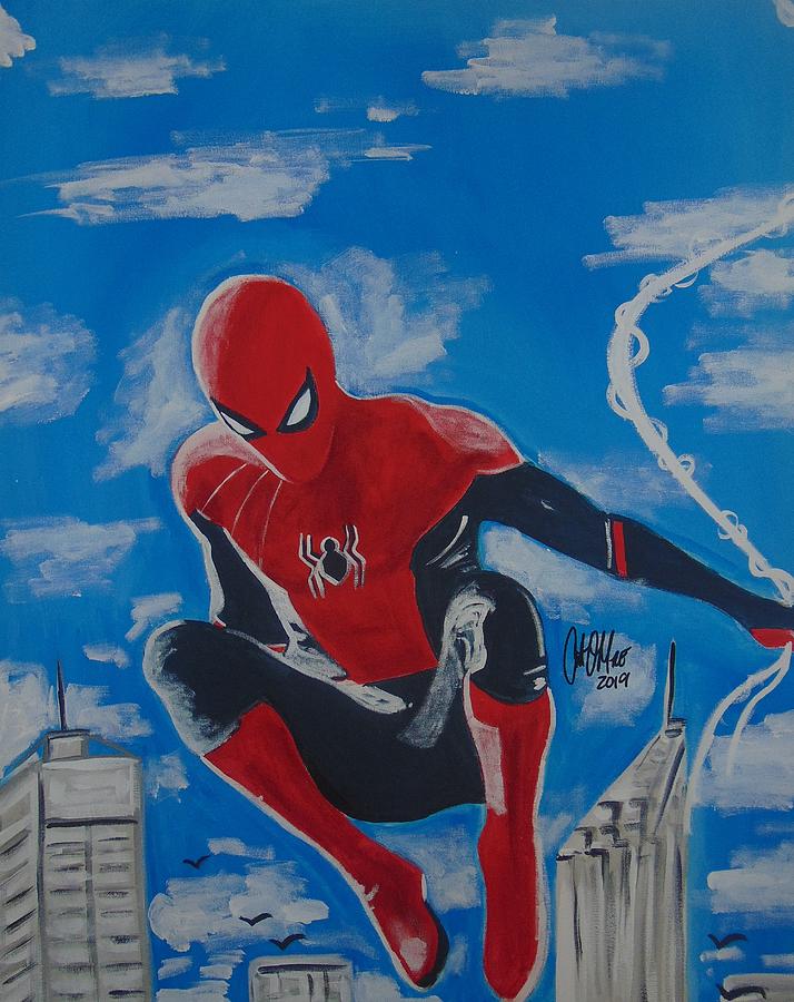 Spidey Swinging Painting by Antonio Moore