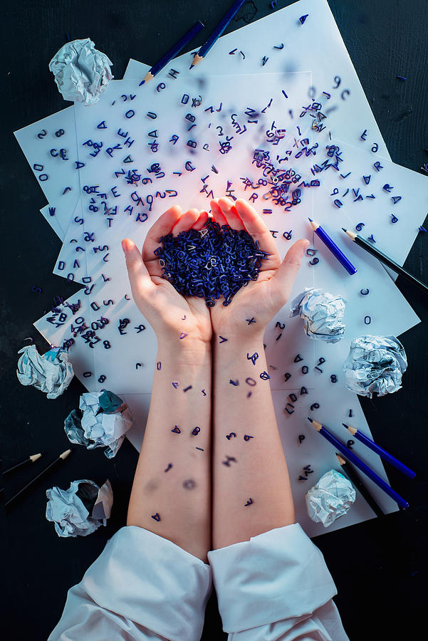 Magic Photograph - Spilled Letters by Dina Belenko