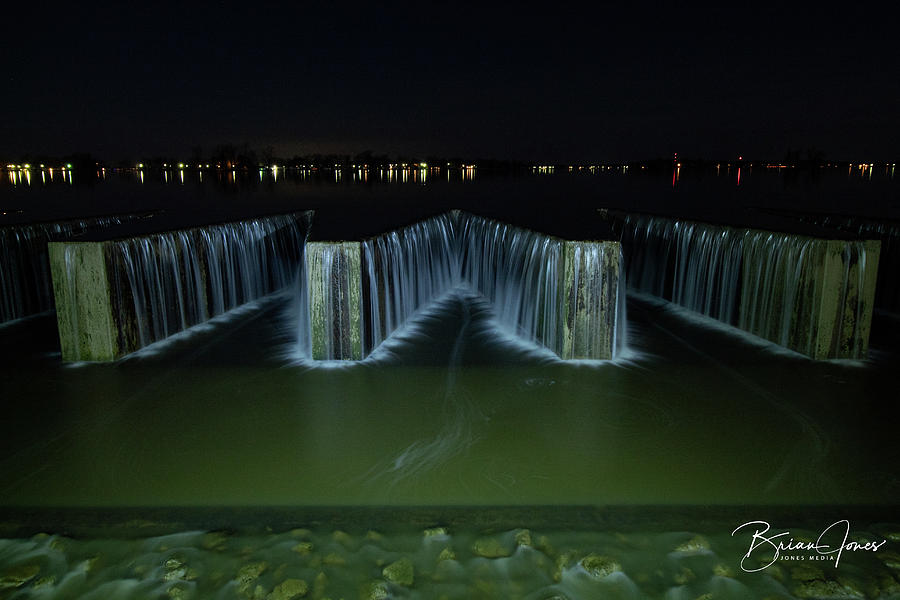 Spillway at Night Photograph by Brian Jones