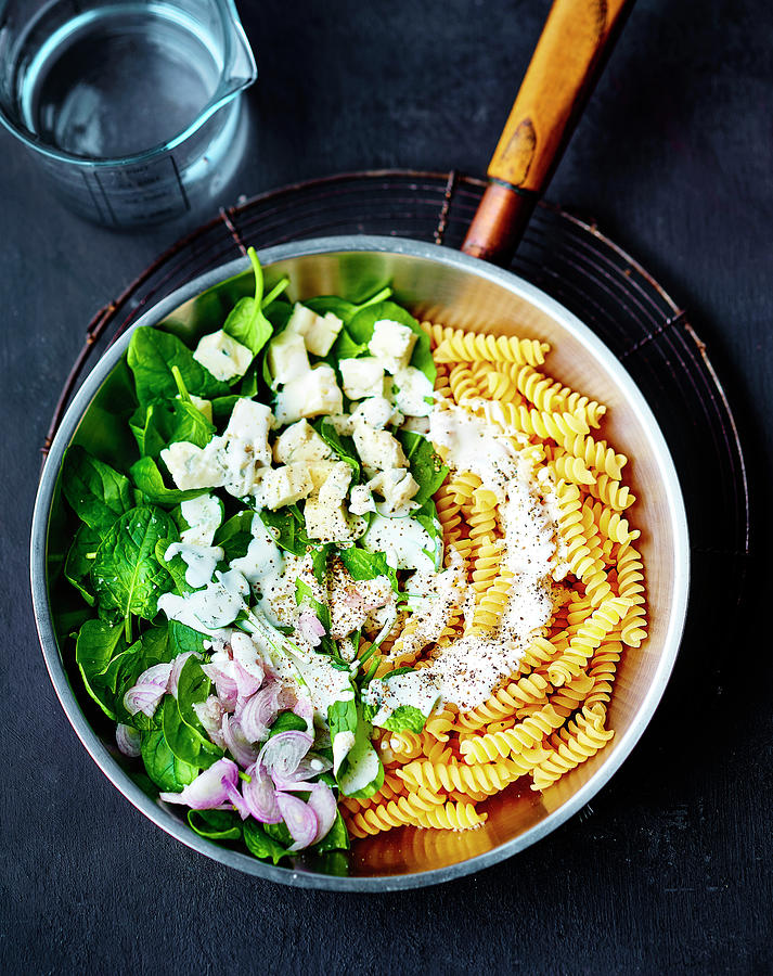 Spinach And Gorgonzola Fusilli One Pot Pasta Photograph by Deslandes