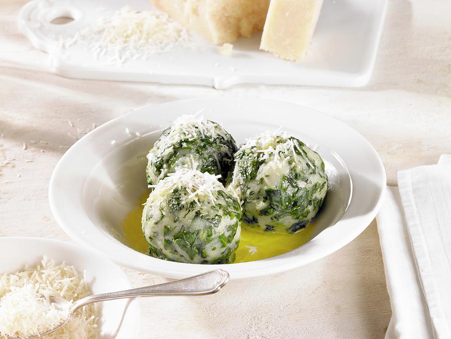 Spinach Dumplings With Parmesan And Melted Butter Photograph by Barbara Lutterbeck
