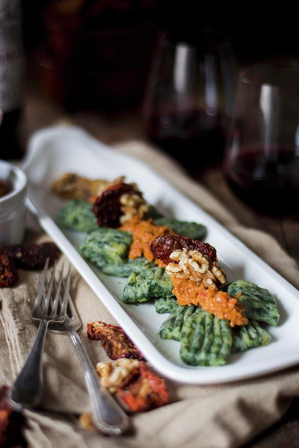 Spinach Gnocchi With Walnut Pesto Photograph by Ina Is(s)t