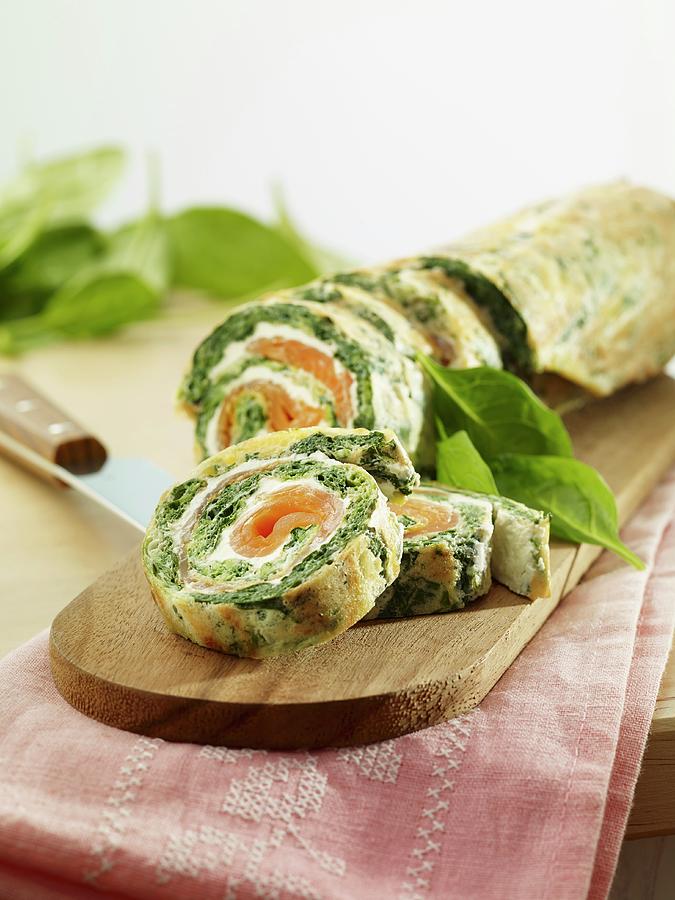 Spinach Roulade With Smoked Salmon Photograph by Studio R. Schmitz