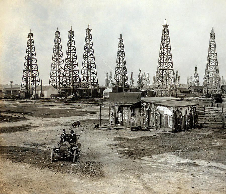 Spindletop Oil Field Texas 1902 Digital Art by Daniel Hagerman