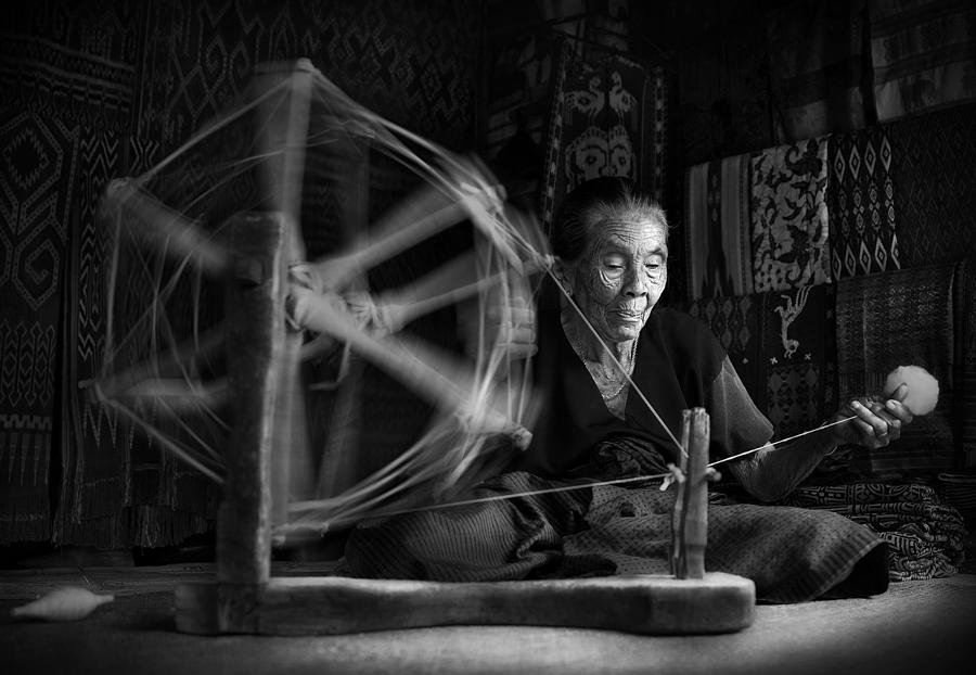 Black And White Photograph - Spinning by Aman Ali Surachman