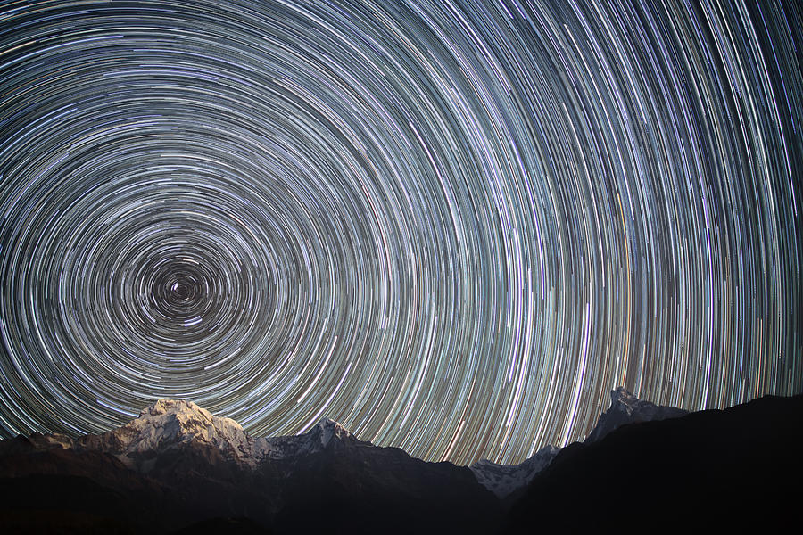 Spinning Stars Above Himalayas Photograph by Anton Jankovoy