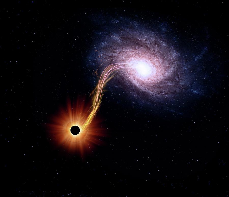 Spiral Galaxy And Black Hole, Artwork Digital Art by Andrzej Wojcicki