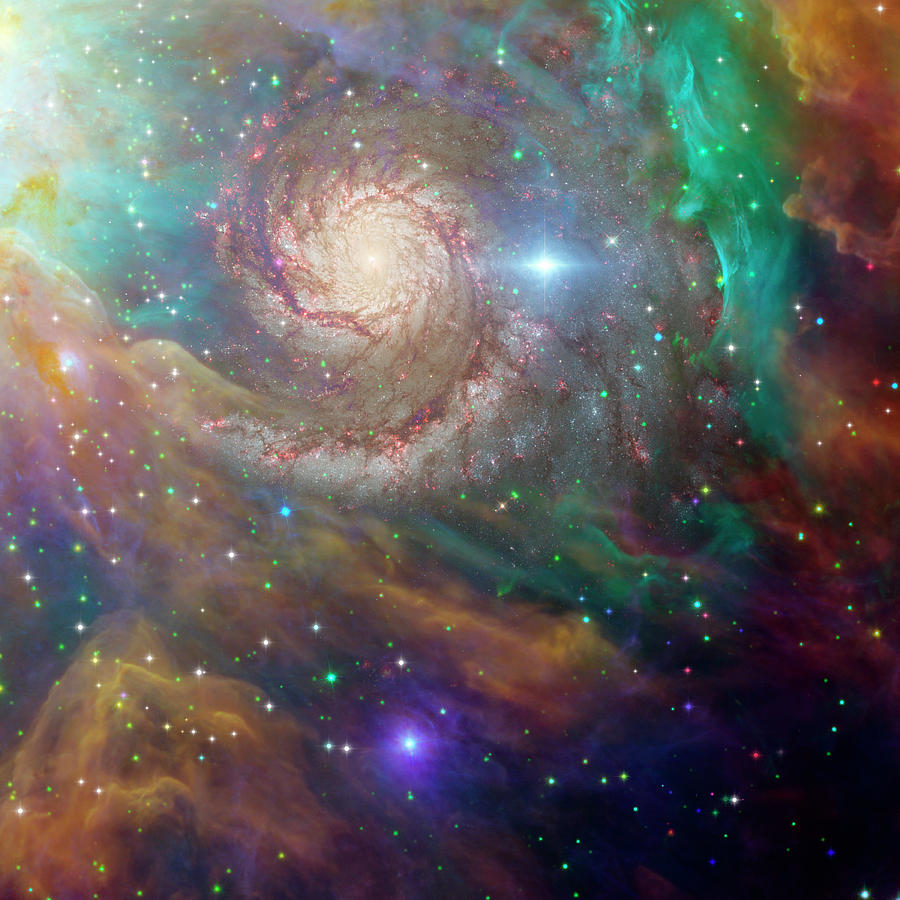 colorful spiral galaxies