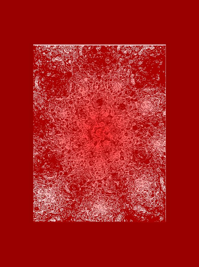 Abstract Digital Art - Spiral Galaxy In Red Rue by Leila Helmi Arjmand