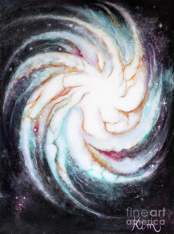 Galaxy Painting - Spiral Galaxy by Kim Morris