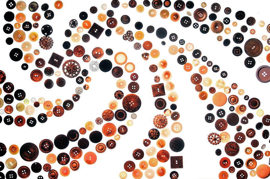 Spiral Galaxy Of Vintage Buttons Photograph by Allison Achauer