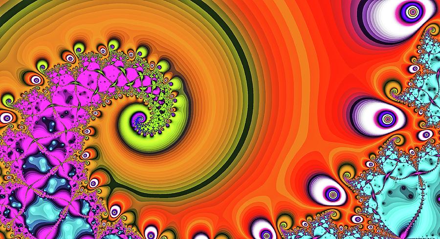 Spiral into the Zone Orange Digital Art by Don Northup