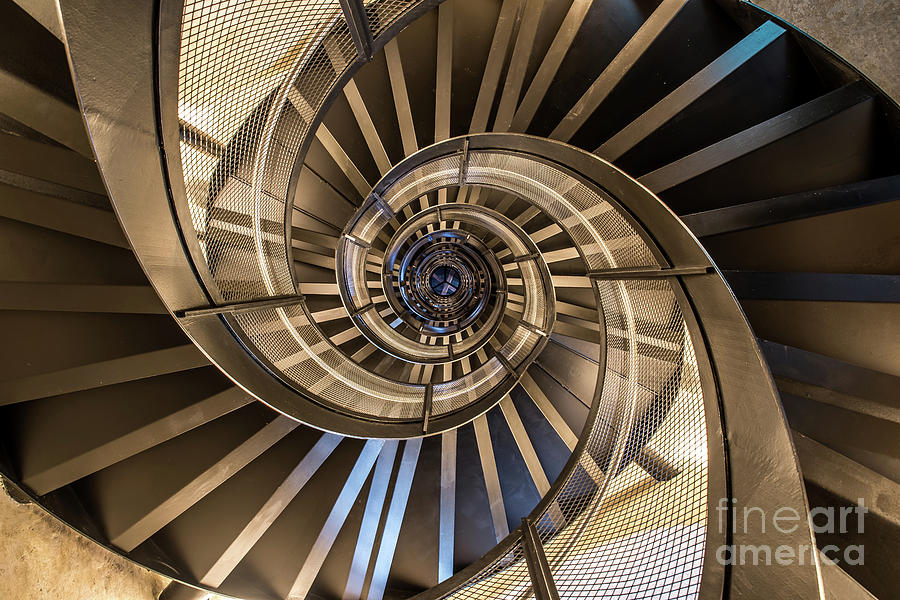 Spiral Staircase In Tower - Interior Photograph by Simon Dannhauer