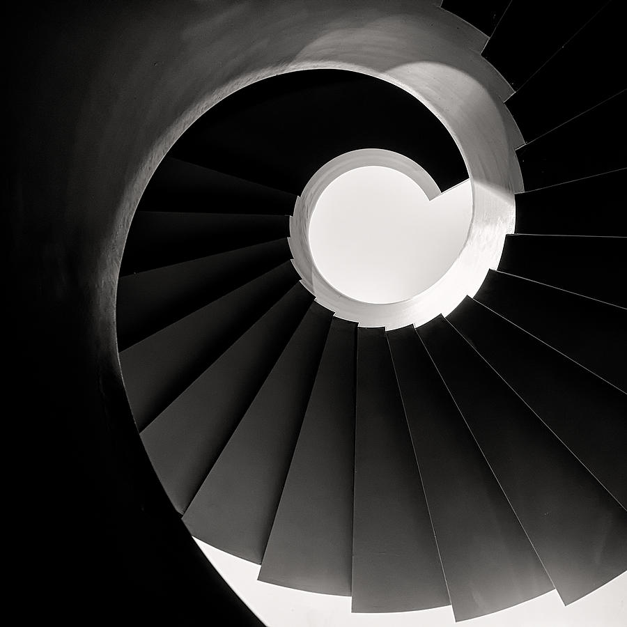 Black And White Photograph - Spiral Staircase by Roland Weber