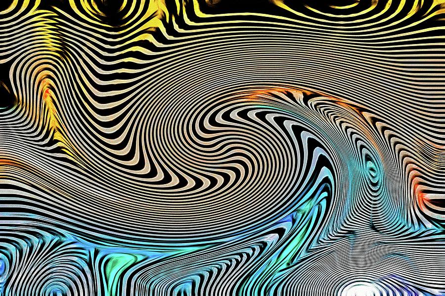 Spiraling Chaos Blue Gold Digital Art by Don Northup