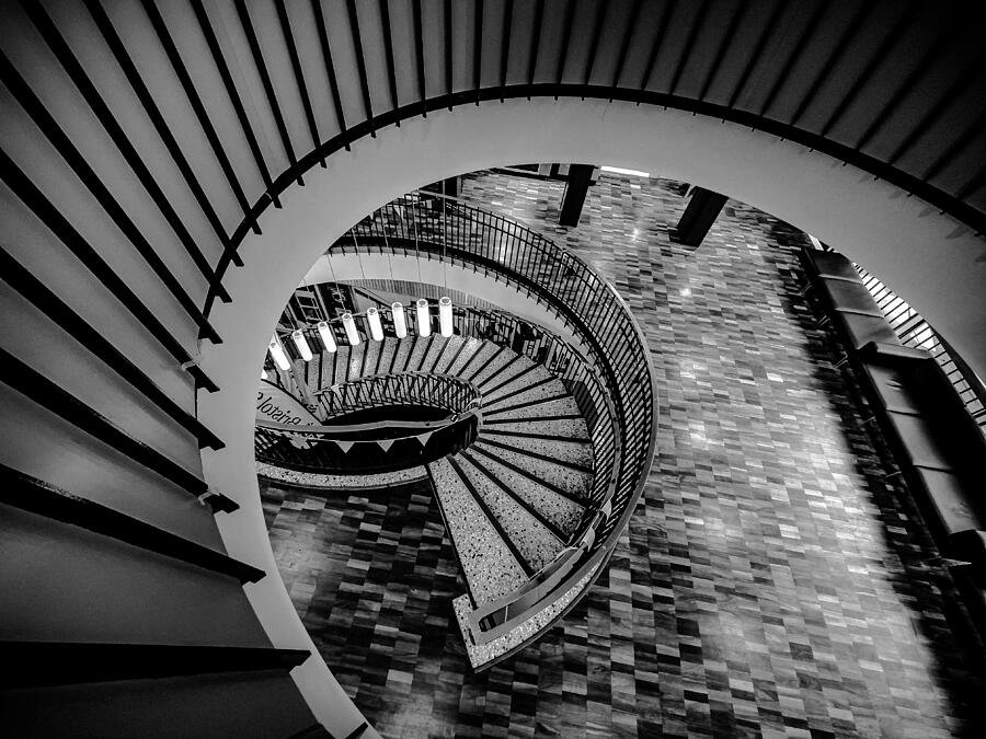 Spiraling Stairs Of Learning: A Glimpse Into University Open Spaces Photograph by Sirun Tang