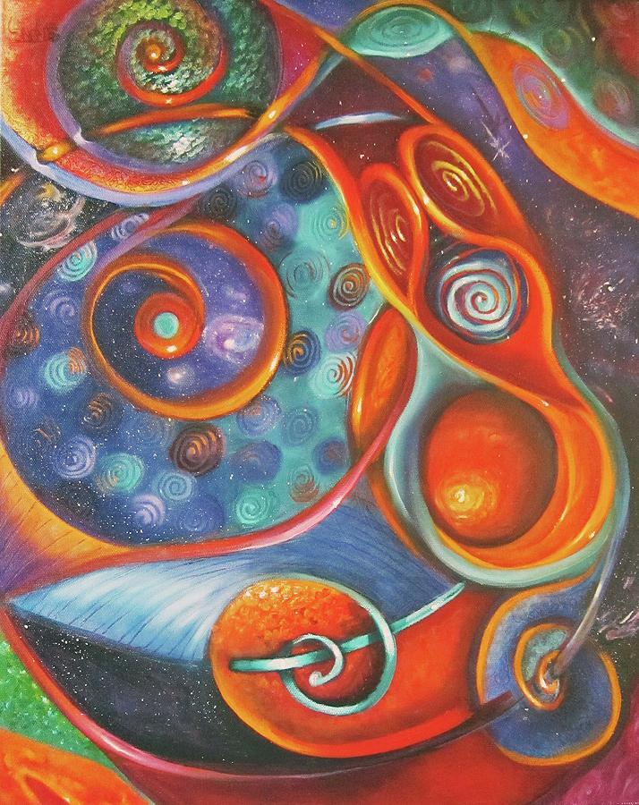 Spirals Painting by Sherry Strong