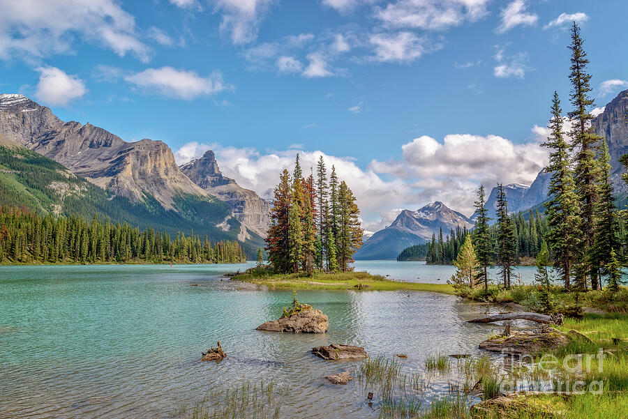 Spirit island, Maligne lake, Canada Photograph by Delphimages Photo Creations