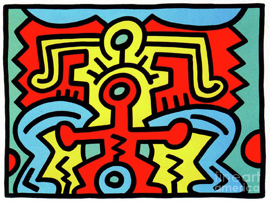 Haring Painting - Spirit of Art by Haring
