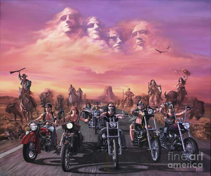 Mount Rushmore Painting - spirit of Sturgis by Michael Knepper
