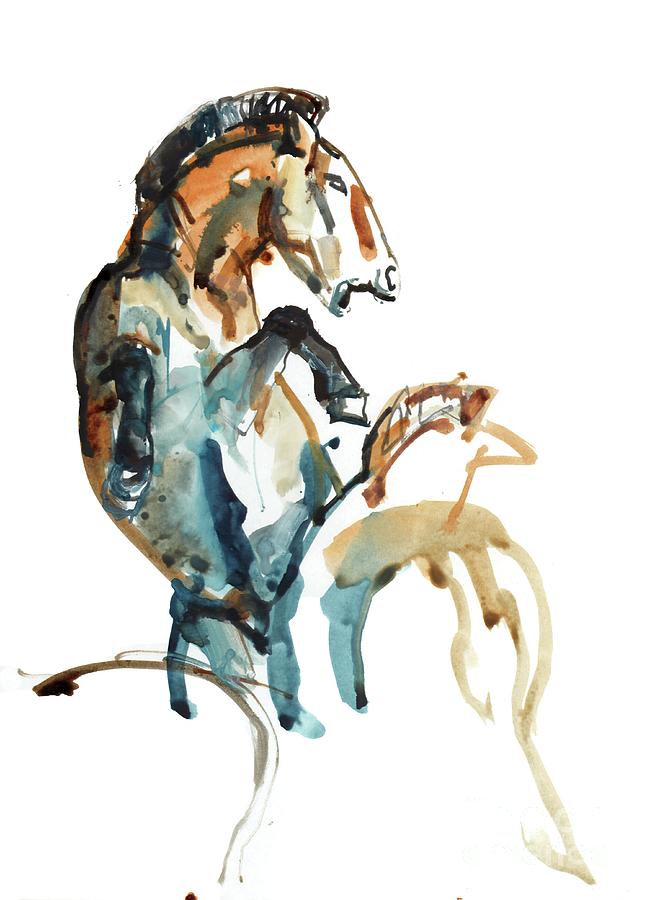 Spirit Przewalski, 2013 Sennelier Ink, Gouache And Watercolor Painting by Mark Adlington