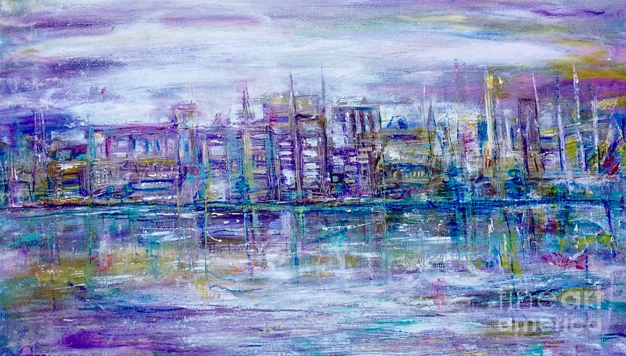 Spirited City on Water Painting by Patty Donoghue